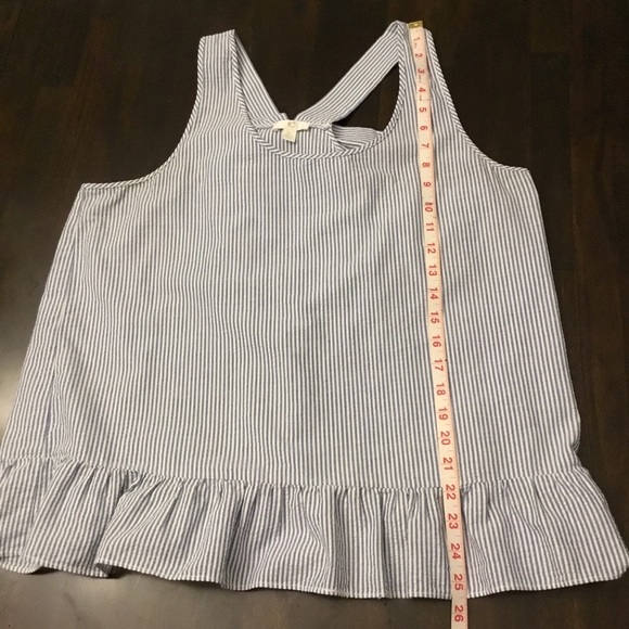 Charming Charlie Bow-Back Striped Ruffle Hem TopXL - Picture 8 of 9